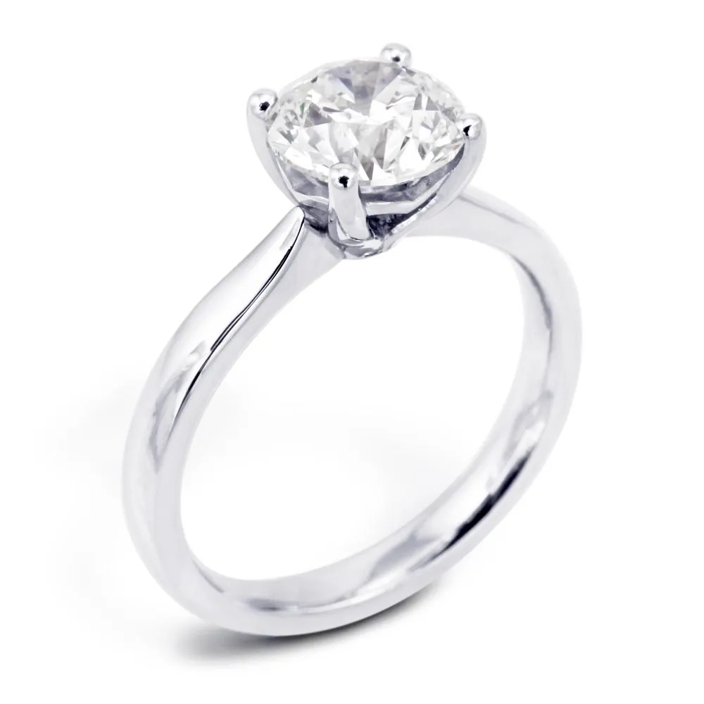 The Daphne Platinum Round Brilliant Cut Diamond Solitaire Engagement Ring