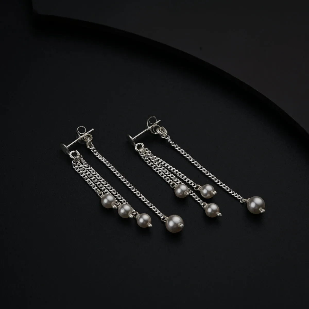 Three Line Pearl Earrings