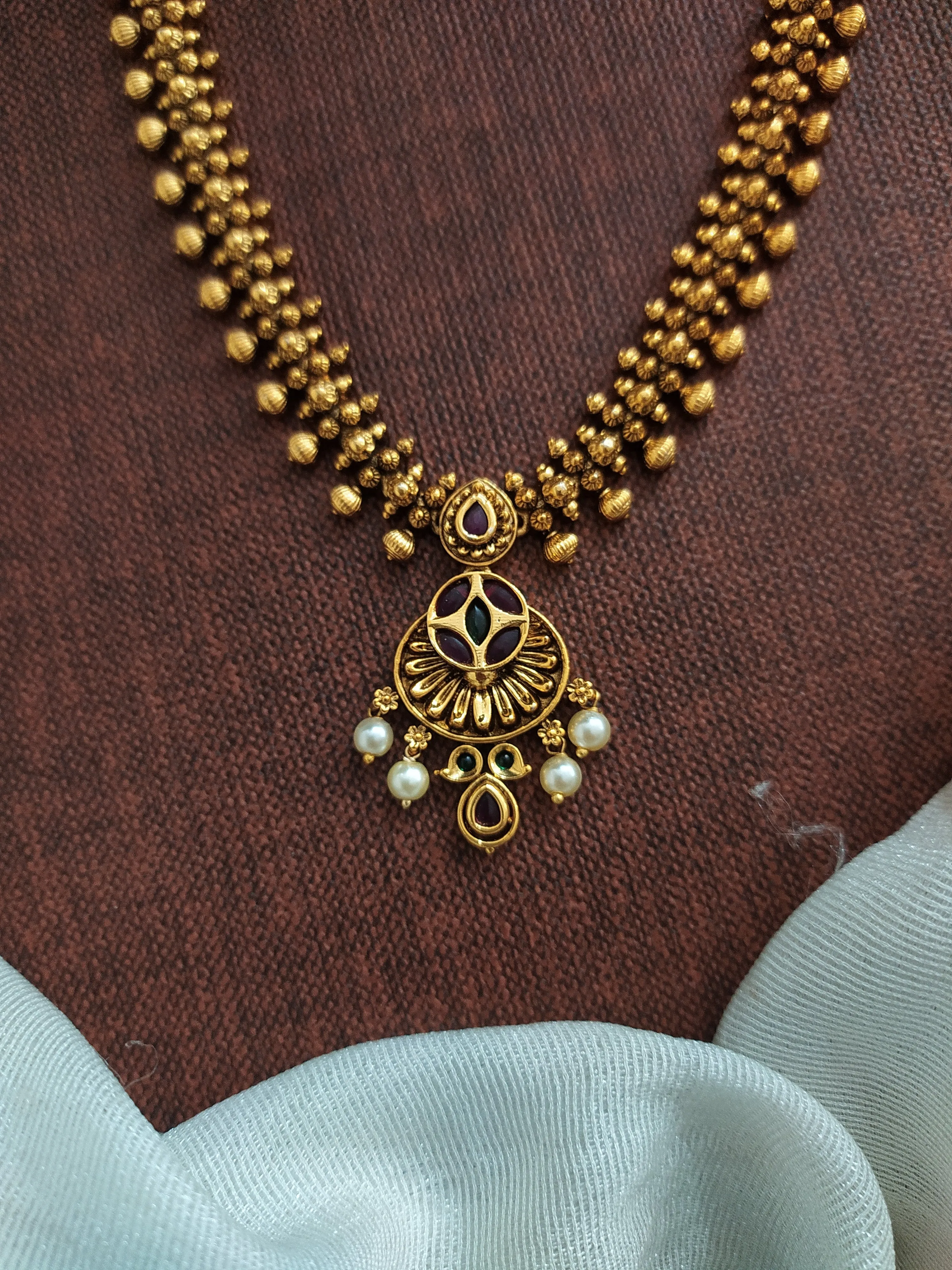 Timeless Simplicity Traditional Non-Idol Antique Long Haram Set