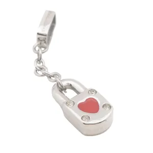 Tracy Padlock with Heart Enamel Stainless Steel Charm