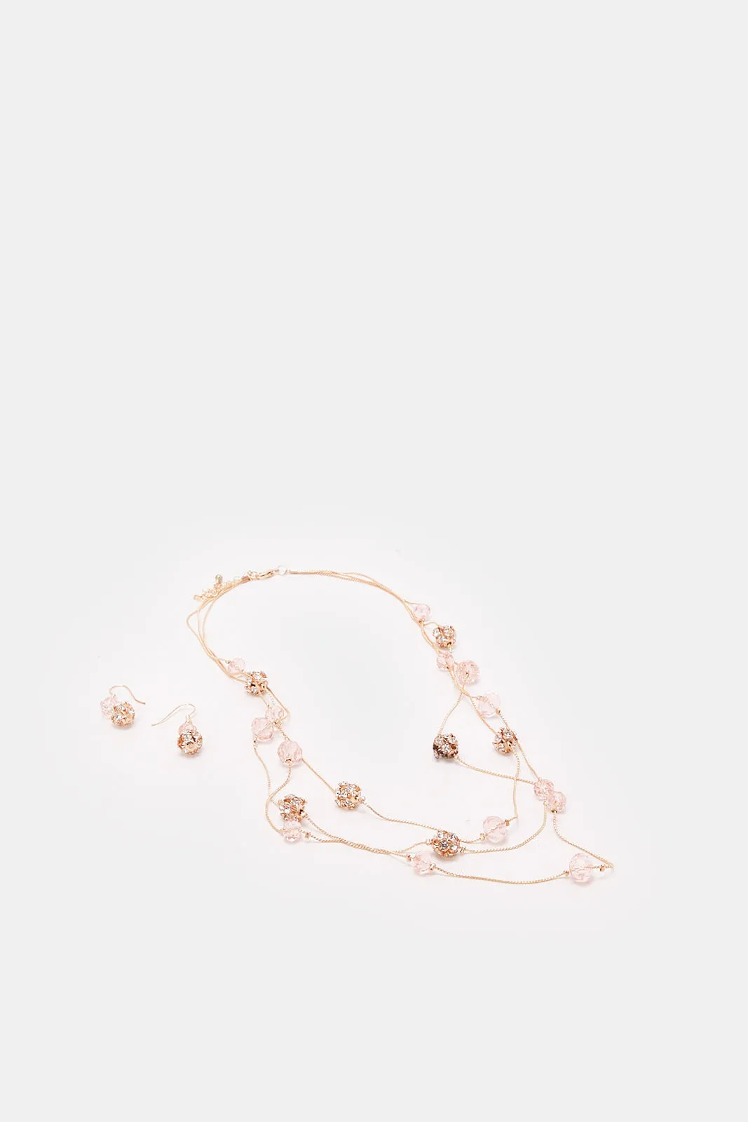 Women Gold Necklace And Earrings Set (2 Piece)