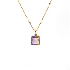 Yellow Gold Ametrine Claw Set Pendant