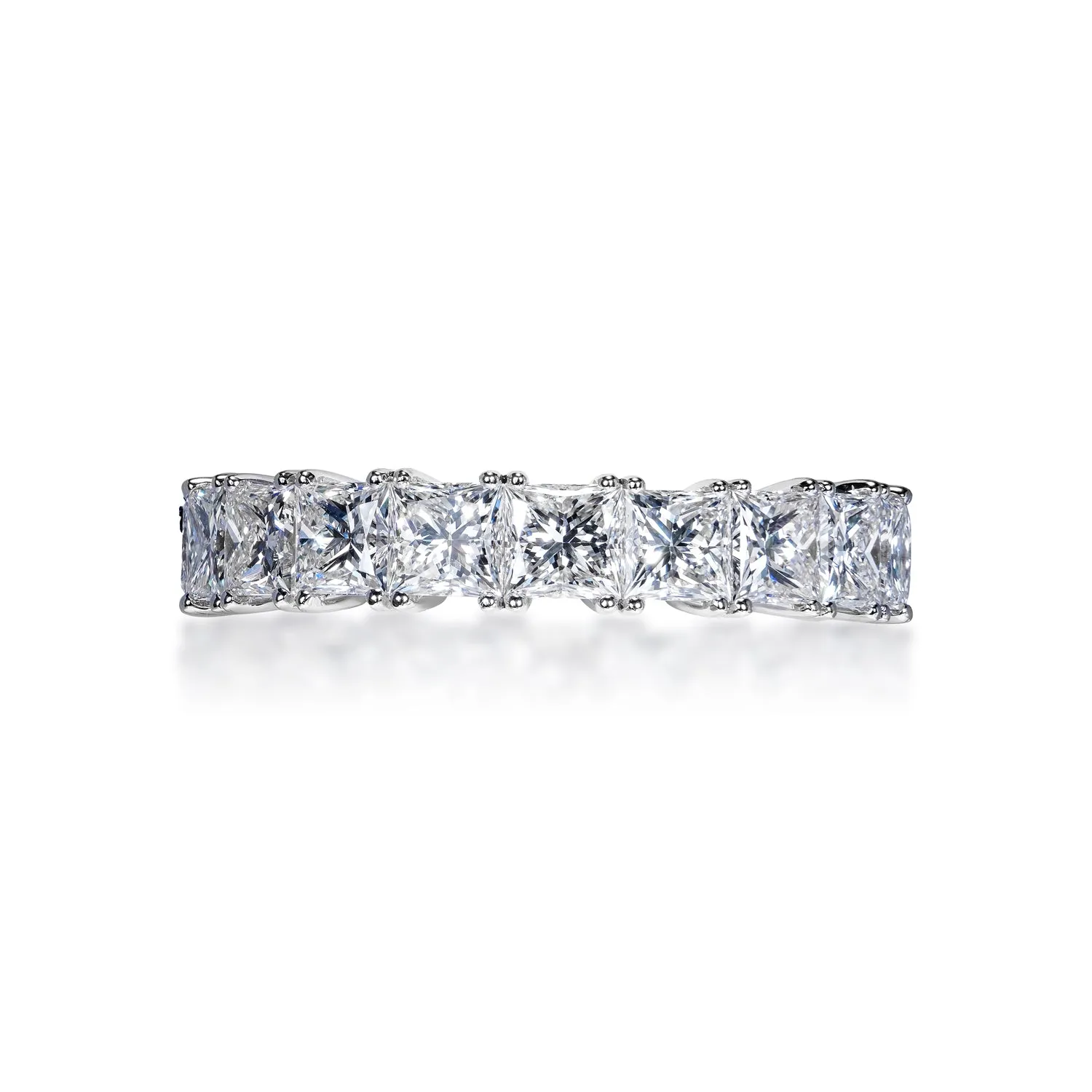 Zahra 5 Carat Princess Cut Diamond Eternity Band in 18k White Gold Shared Prong